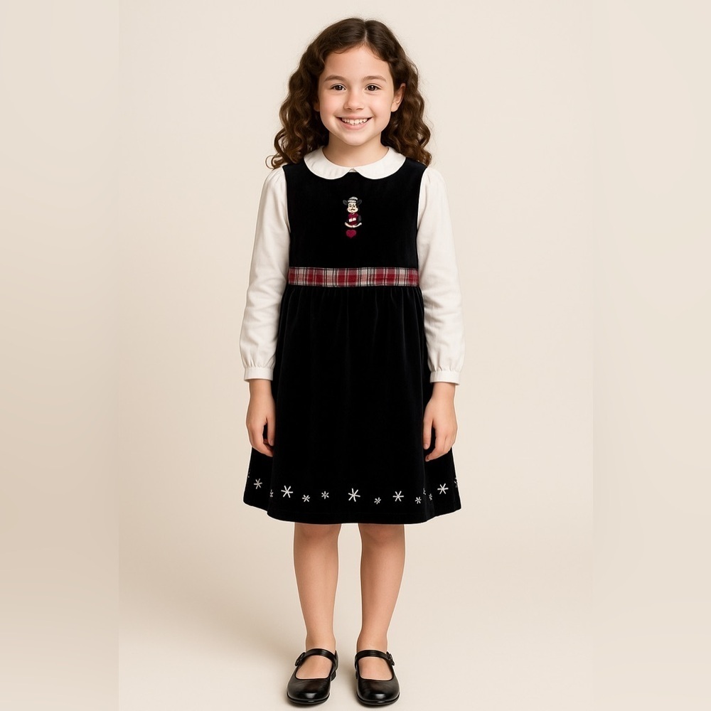 Disney Minnie Mouse Jumper Dress Holiday Velvet L 10 12